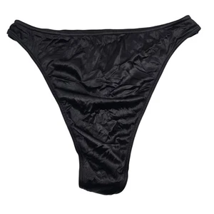 Lane Bryant Intimates Black Nylon Thong Panty 18/20 Second Skin Satin READ - Picture 1 of 6