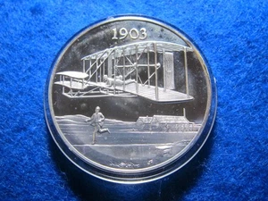 1903 Orville & Wilbur Wright - Kitty Hawk Proof Silver - 32.7 Grams Sterling - Picture 1 of 2