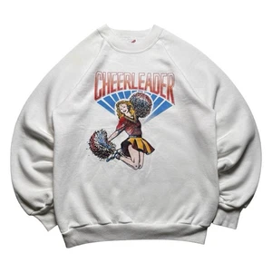 Vintage 90s Cheerleader Pullover Sweatshirt Jerzees Medium Flaws - Picture 1 of 7