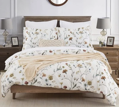 DAUAOTO Duvet Cover Full Size 82"X86" + 2 Shams Set, Floral Garden Cotton Bed... - Image 1 of 4