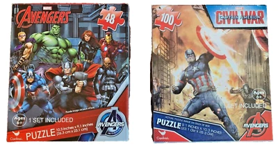 LOT of 2 Marvel Avengers & Captain America Civil War Jigsaw Puzzles - OPEN BOX - Image 1 of 4