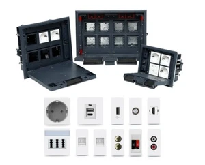 Bodentank Bodensteckdose versenkbar 45er Einsätze Fußbodensteckdosen Bodendosen - Picture 1 of 83