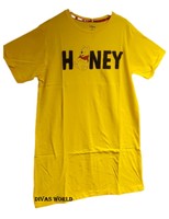 Disney Winnie The Pooh T-shirt "Honey" Printed Women's Casual Top Tee Primark