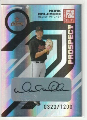 Mark McLemore 2005 Donruss Elite Prospect Rookie Auto 0320/1200 Astros - Image 1 of 2