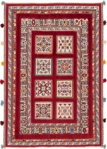 Nimbaft Tissé à la Main Tapis de Perse 118x82 cm-Nomadic, Orient, Tapis, ,Rouge - Imagen 1 de 10