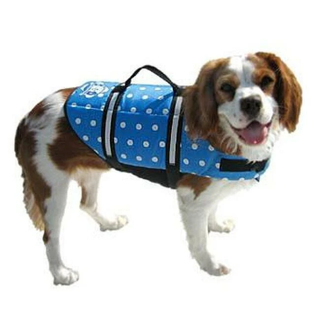 Dog Life Jacket Blue/White Pok-A-Dot  XX-SMALL Paws Aboard BP-1100 - Image 1 of 2