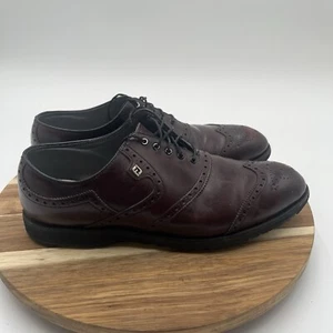 Footjoy Classics Men's 55814 Burgundy Leather Wingtip Spikeless Golf Shoes 11 B - Picture 1 of 9