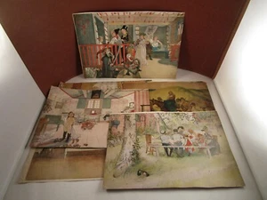 Vintage Konvolut Buch Zeitschrift Illustrationen Ausschnitte Carl Larsson 1908 - Bild 1 von 23