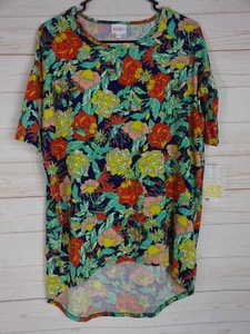 Lularoe Women's Irma Purple & Green with Flowers Top Size XXS NWT - Picture 1 of 3