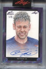 2021 Neymar Jr Leaf Art of Sport AUTO PURPLE Autograph 1/5 Barcelona Brazil