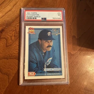 1991 TOPPS DESERT SHIELD #81 CITO GASTON PSA 7 BLUE JAYS - Picture 1 of 2