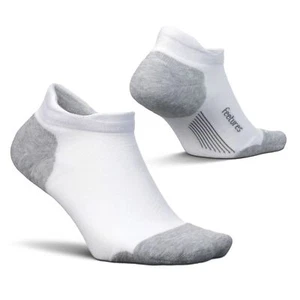 Feetures Elite Max Cushion No Show Ankle Sport Sock Targeted Compression White L - Picture 1 of 6