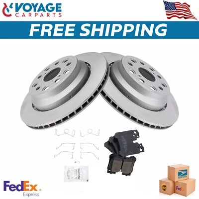 Novo kit de pastilhas de freio e rotores traseiros de cerâmica compatível com Lexus LS460 2007-2017 - Imagem 1 de 4