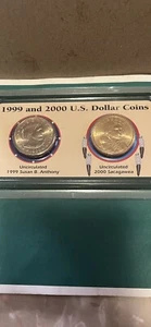 Uncirculated 1999-P Susan B Anthony and 2000-P Sacagawea U.S. Dollar Coins - Picture 1 of 2