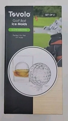 Tovolo: Set of 2 - 2.5" Golf Ball Round Ice Molds New In Box - Image 1 of 4