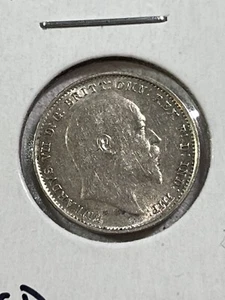 1908 Great Britain Silver 3 Pence Cleaned - Picture 1 of 4