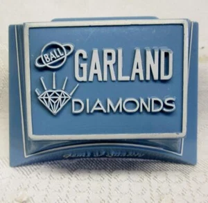 Nice Vintage GARLAND DIAMONDS Blue Embossed RING BOX    Super Nice!!! - Picture 1 of 4