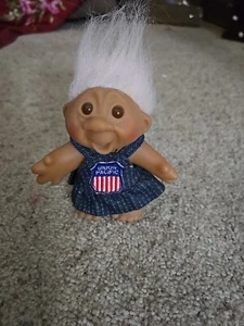 Vintage Union Pacific Railroad Dressed Pink Haired Troll Doll 5 Inch See Picture - Picture 1 of 6
