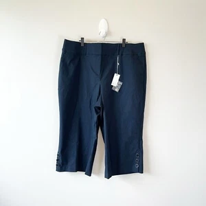 Lane Bryant Pant The Laney Wide Leg Crop Pants Navy Stretch Career Size 22 NWTs - Picture 1 of 12