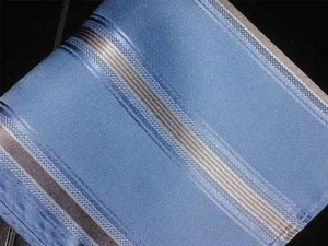 10” 100% Silk Pocket Square  Blue Striper-18 - Picture 1 of 2