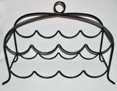 Mesa/Encimera Artesanal Hierro Negro 8 Botellas SOPORTE ESTANTE VINO Foto 1 de 4