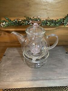 Teabloom 36 oz Eternal Love Glass Teapot with Loose Tea Infuser & Heart Knob