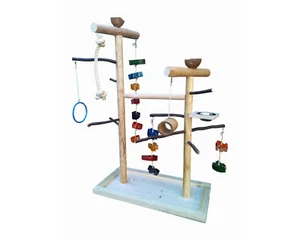 Großer Spielplatz für Vögel Kletterbaum Holz Papageien Aras VF008 - Bild 1 von 8