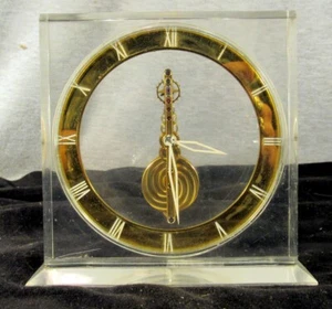 LA COULTRE 5" X 5" VINTAGE MANTLE CLOCK - MINUTE HAND NEEDS REPAIR - (EZS002895) - Picture 1 of 12