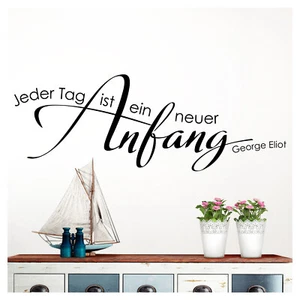 Wandtattoo Flur Wandaufkleber Schlafzimmer Wandsticker Spruch Tag Anfang W3303 - Bild 1 von 4