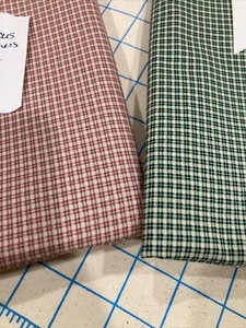 Vintage Christmas Plaid Fabric Marcus Brothers Country Red & Green 1 Yd each - Picture 1 of 5