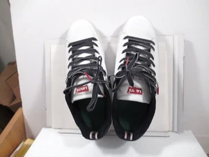 Levi's Mens White Leather Casual Lace-up Rubber Sole Sneaker Shoe Size 9 - Picture 1 of 5