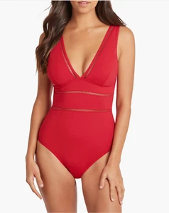 Sea Level L11565 Red Spliced Multifit Black One-Piece Swimsuit Size US 4 - Bild 1 von 5