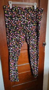 NUEVO CON ETIQUETAS NOBO Juniors Mujer XXXL 21 Negro Floral Gamuza Leggings al Tobillo - Imagen 1 de 5