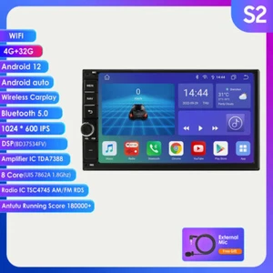 8-Core 7" Android 12 4+32GB Double 2 DIN GPS Stereo Radio Car Auto Play Wifi DSP - Picture 1 of 20