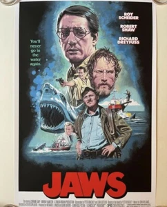 Jaws by Paul Mann Ltd Edition x/150 Siebdruck Poster Kunst NEUWERTIG Mondo - Bild 1 von 1