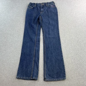 Carhartt Jeans Girls 10 Blue Denim Heart Embroidered Classic Straight Youth Kids - Picture 1 of 16