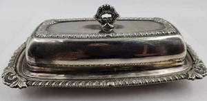 Vintage Silber Teller Butterdose mit Glasstab Buttereinsatz + Zucker & Milchkännchen - Bild 1 von 12