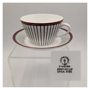 Coffee Cup Saucer Gustavsberg Stig Lindberg Spisa Ribb Sweden - Picture 1 of 15
