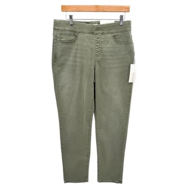 Soft Surroundings The Ultimate Straight Leg Pull On Pants Khaki Olive Green M - Image 1 of 4