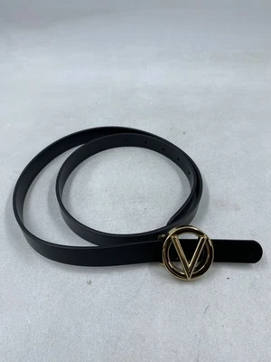Пояс с пряжкой Valentino черная кожа длина 42 дюйма - Изображение 1 из 4