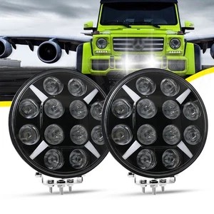 PAIR 9inch Round DRL LED Work Light Spot Driving Lamp Offroad Truck SUV UTV 4WD - Picture 1 of 18