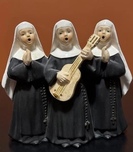 Vintage Singing Nuns Girls Church Choir Music Box Figurine Christmas - Picture 1 of 14