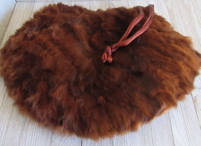 Vintage Muff Fur Mink ? Ruche Back Zipper Purse Satin Interior 16" W x 11"L - Image 1 of 4