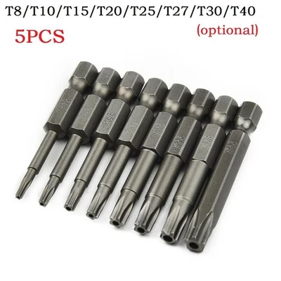 Screwdriver Bits Screwdriver Bits T8-T40 Screwdrivers Kits 1/4 Hex Shank - Image 1 of 4