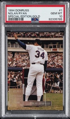 1994 DONRUSS SPECIAL ED GOLD #1 NOLAN RYAN PSA 10 - Image 1 of 2