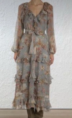 Vestido maxi de seda Zimmermann Unbridled Cascade tamanho 4 EUA - Imagem 1 de 4