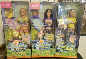 2003 Spongebob Barbies Bob Esponja L'eponge 3 Dolls NIB Collector Xmas Gift!! - Picture 1 of 8