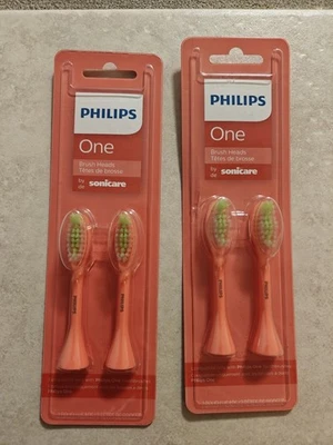 2x Cabezales de Cepillo de Repuesto Philips One Sonicare BH1022/01 Miami Coral - 4 Cabezales Foto 1 de 2