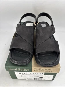 Josef Seibel EU 40 US9 Louise Black Sandal Leather - Picture 1 of 7