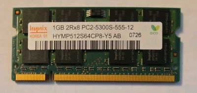 Hynix 1GB 2Rx8 Laptop Memory RAM, PC2-5300S-555-12, HYMP512S64CP8-Y5 AB 0719 - Image 1 of 2